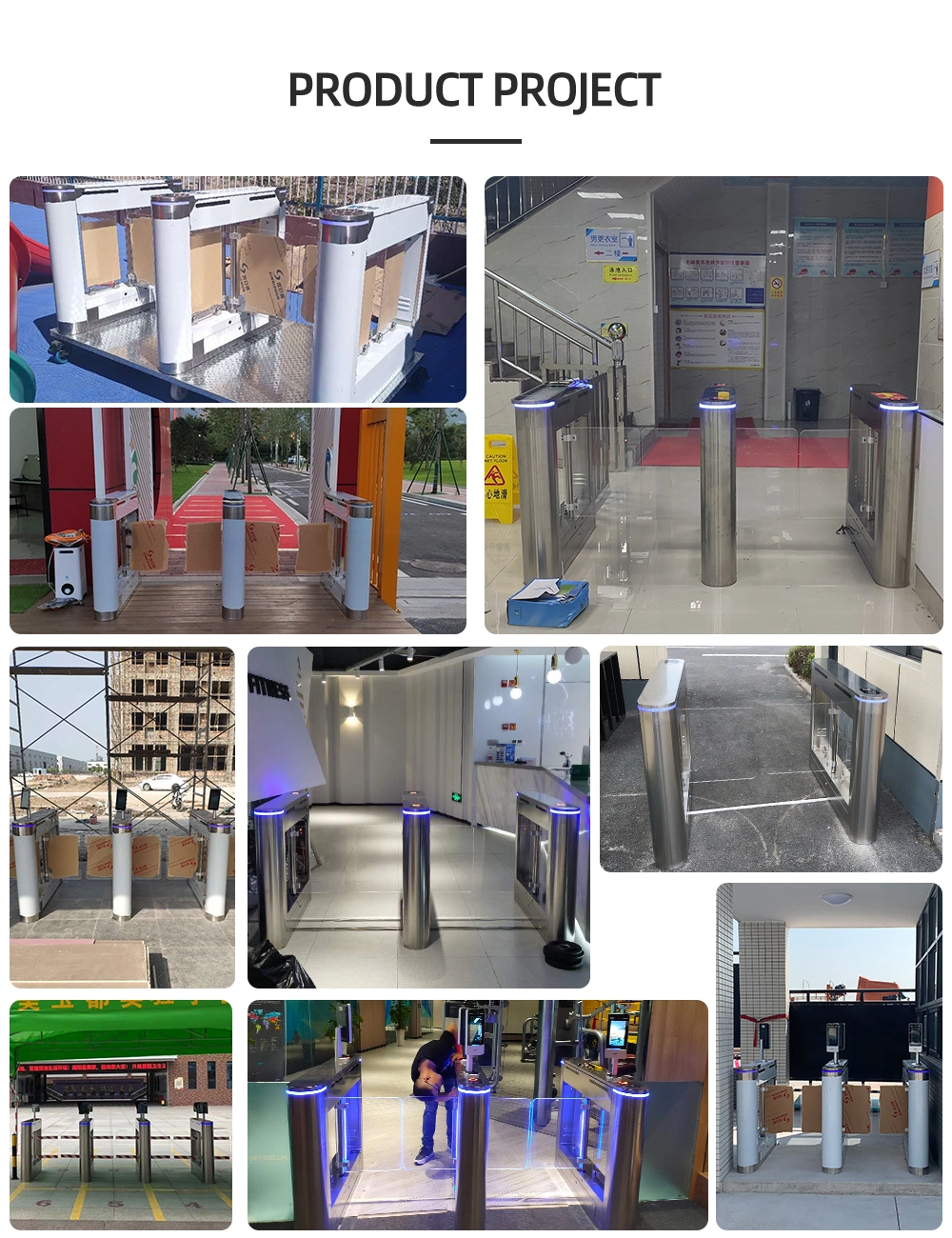 Wide Passing Pedestrian Access Control Security Electronic Swing Barrier