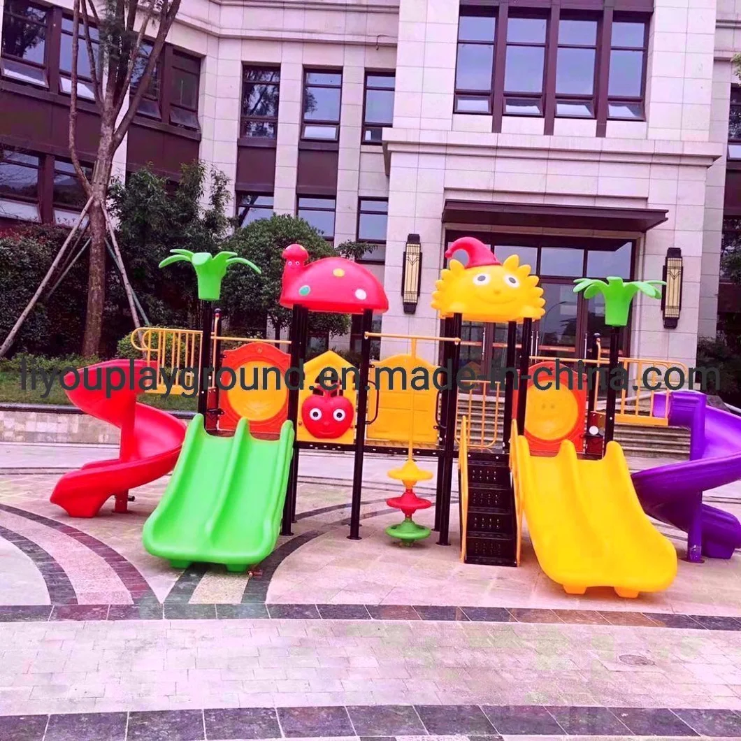 New Amusement Park Children Plastic Slide with Basketball Hoop Kids Playground Equipment