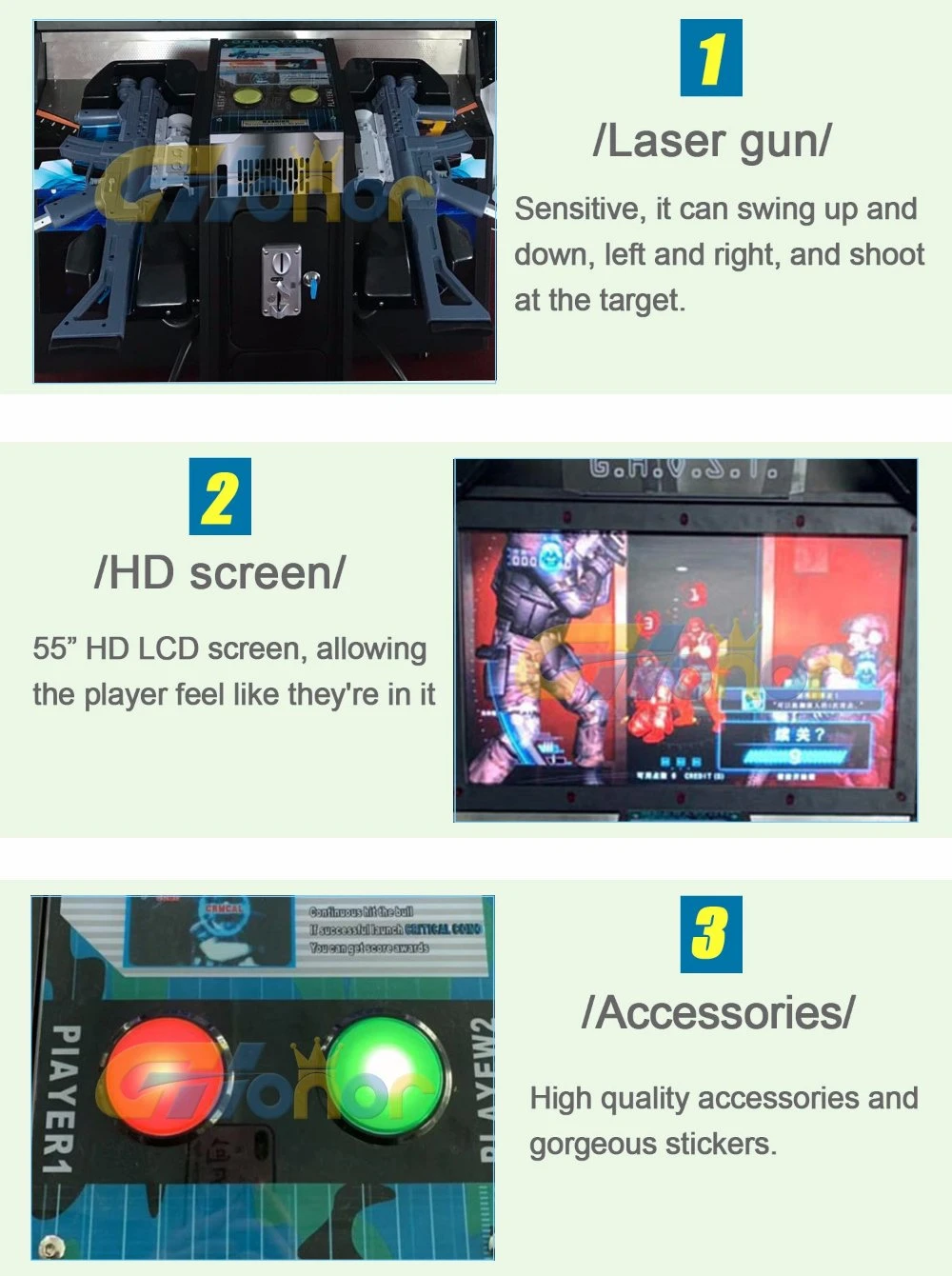 Amusement Park Simulator Shooting Gun Game Console 55 Inch Coin Operated Laser Gun Shooting Game Arcade Gun Shooting Video Game Arcade Machine