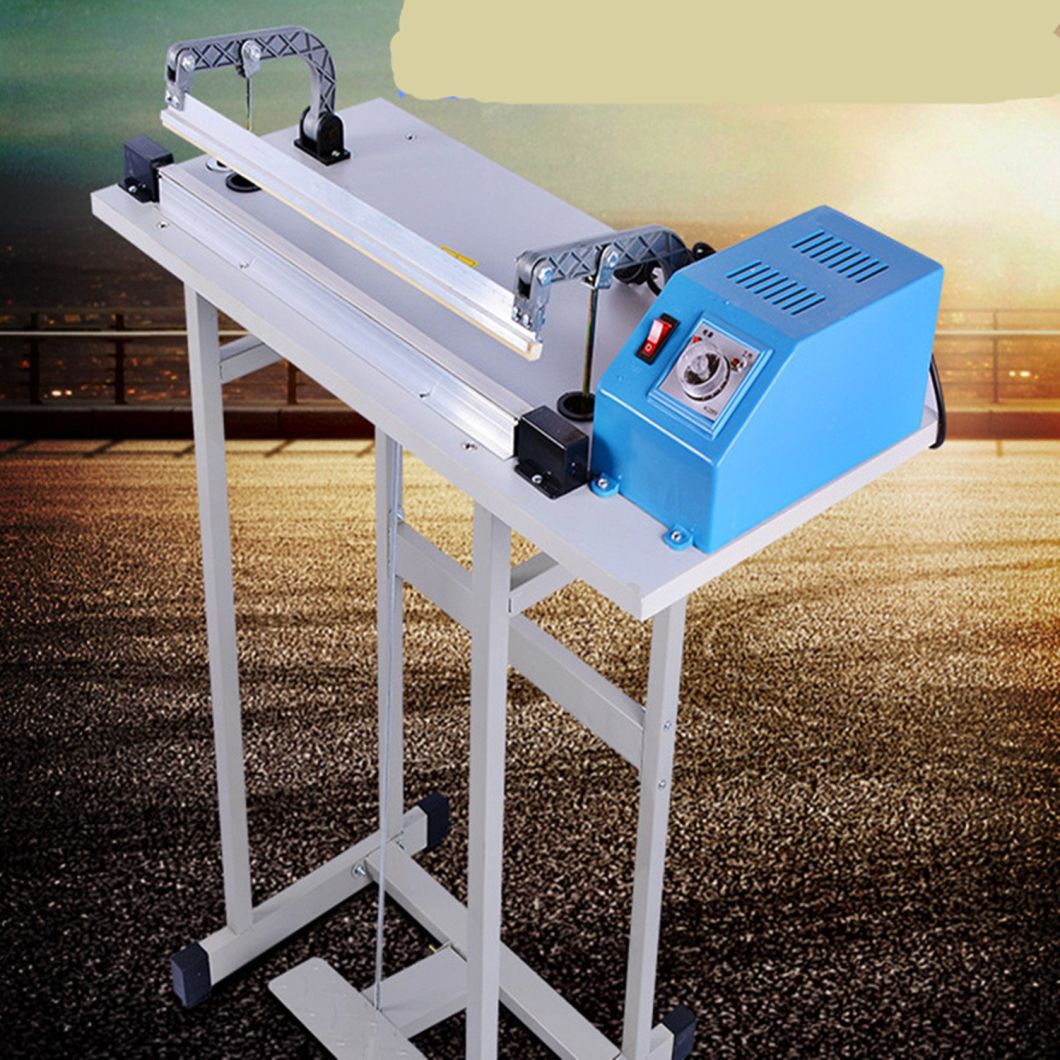 Plastic Bag Foot Pedal Sealing Machine, Operated Passing Cutter Type Sealer, Semi-Automatic Food Sealing Machine