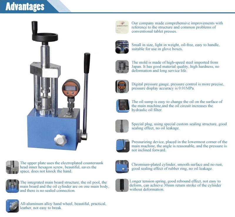 Lab Powder Metallurgy Hydraulic Press Machine High in Pressure Control for Scientific Research, Teaching