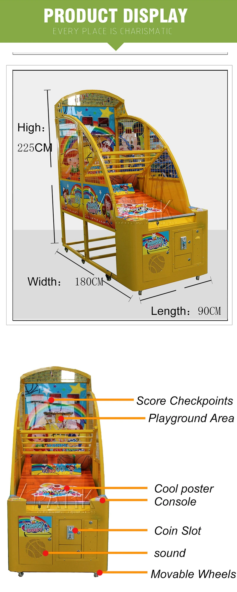 Kids Playground Hot Sale for Children Basketball Game Machine Shooting Ball Arcade Game Machine