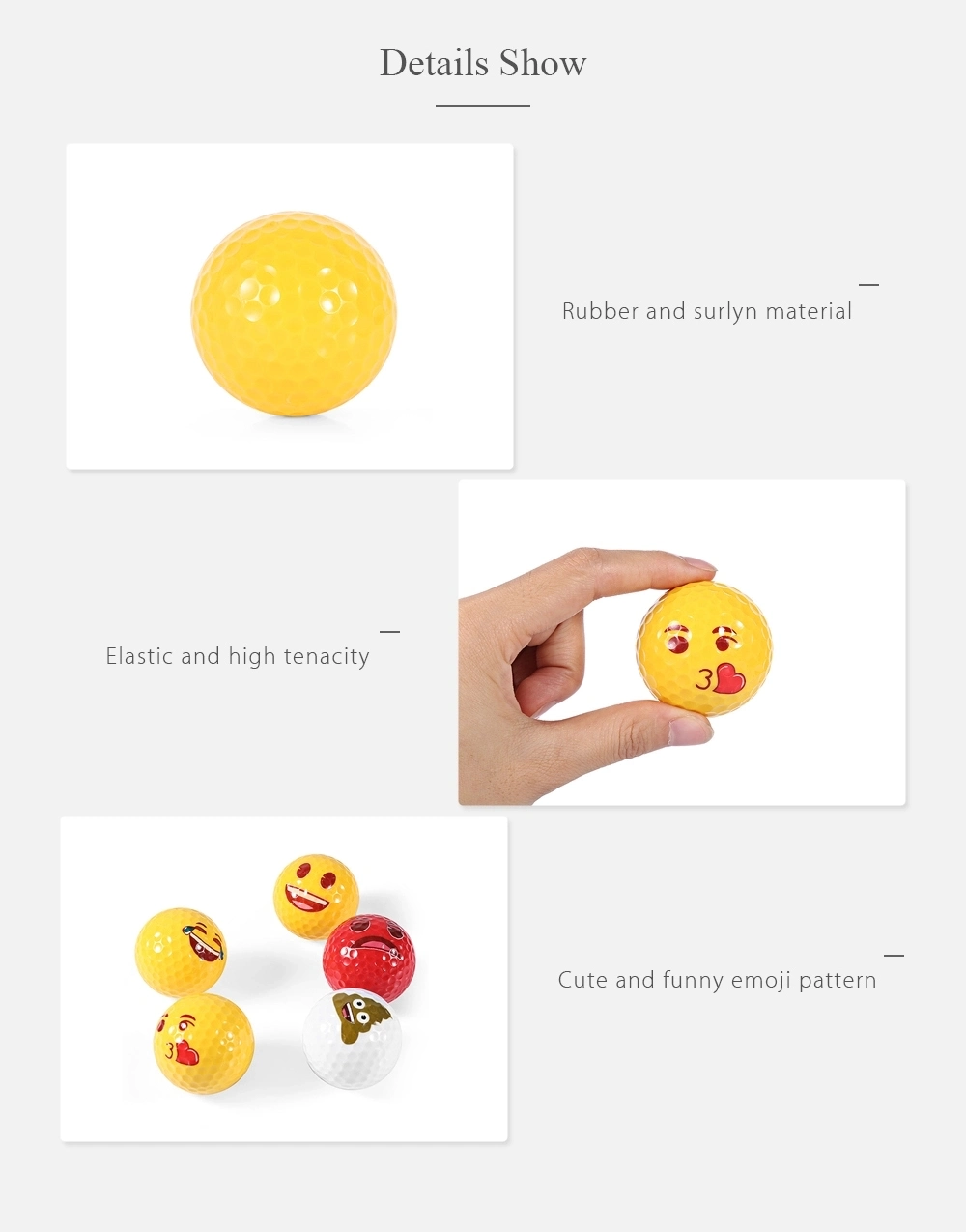 Promotional Emoji Funny Golf Ball Gift Ball for Golfing Game Training