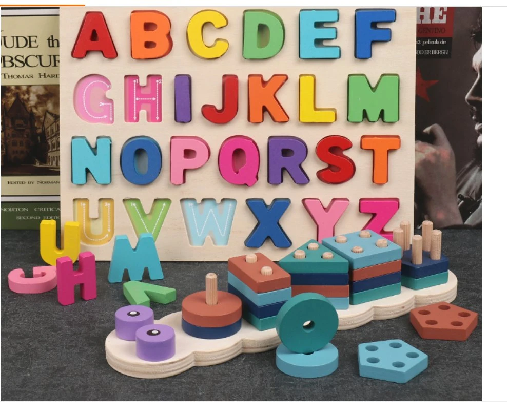 Wooden Upper Case Letter and Number Learning Board Toy - Ideal for Early Educational Learning