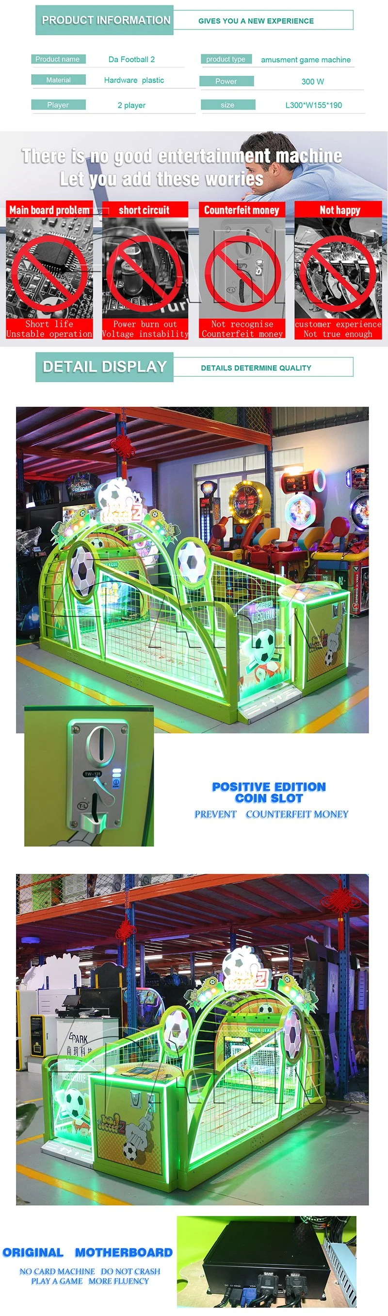 Funny Soccer Games Electronic Football Throwing Video Arcade Game Machine