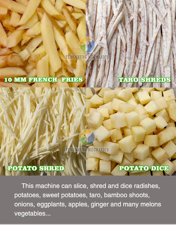 Sweet Potato Dicer Radish Shredding Machine Bamboo Shoots Shredder Eggplant Dicing Machine Commercial Vegetable Cutter (TS-Q112)