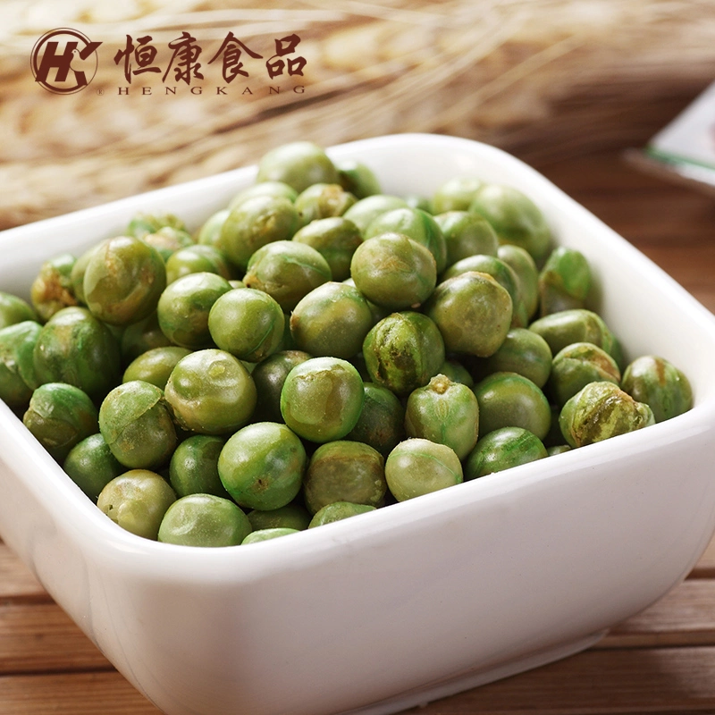 2020 Hot Sale Canned Bean Roasted Fried Garlic Green Peas Healthy Snack Foods