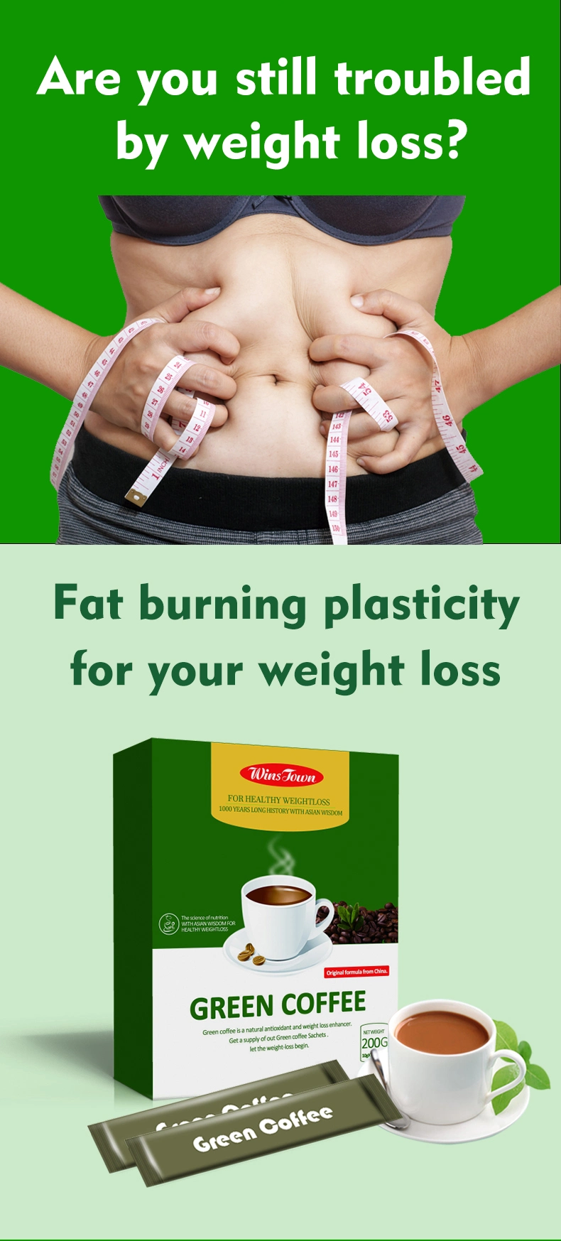 Chinese Formular Green coffee Healthy Weight Loss Slimming Capsules Pills