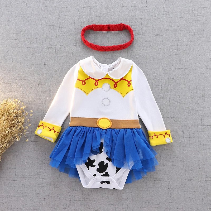 Children's Clothes Tracey Hot Gold Long Sleeved Girl Crawing Dress Halloween Girls Climb a Skirt Wholesale Baby Clothing Kids Wear Garment Crawling Baby Clothes
