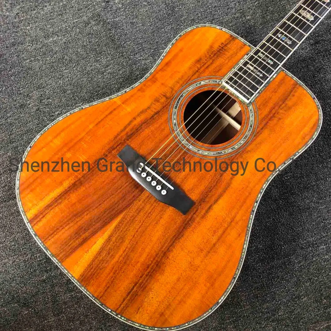 Custom Koa Wood 45c D Style Round Body Acoustic Guitar