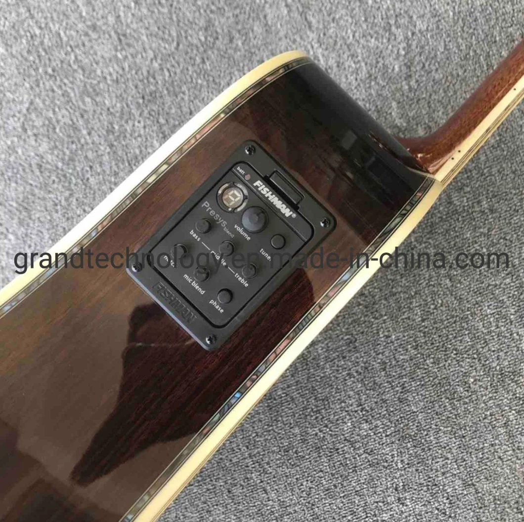 Ebony Fingerboard 41 Inch Solid Spruce Top D Style Acoustic Guitar Rosewood Back Sides
