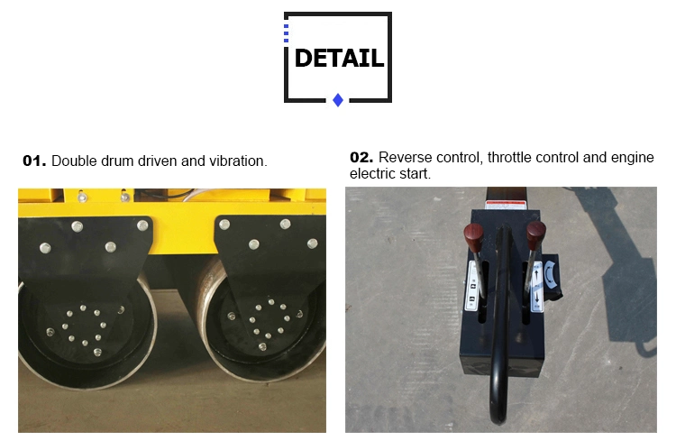 Hand Guided Double Drum Self-Propelled Vibratory Road Roller for Sale