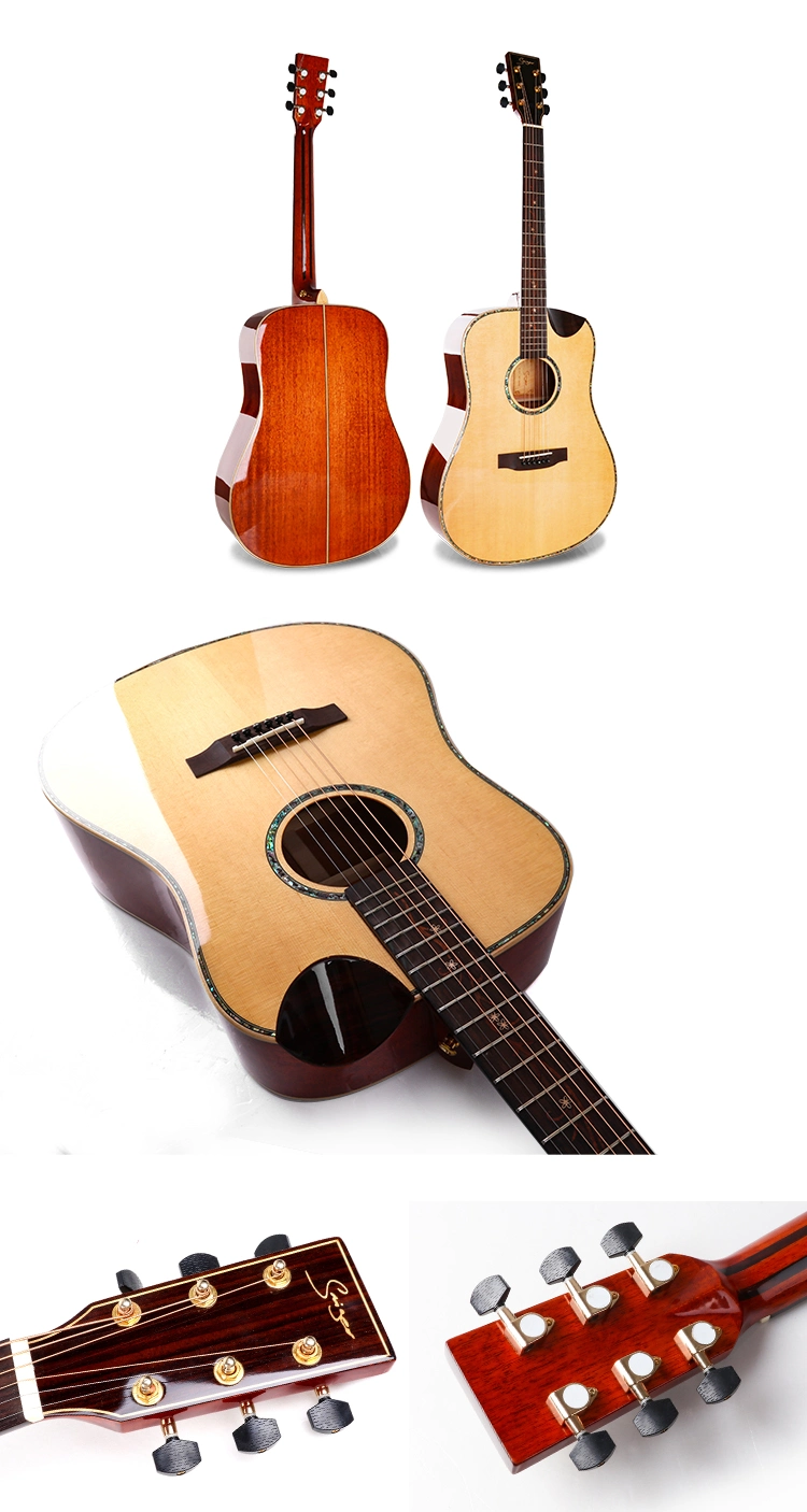 Grade a Spruce Top All Solid Acoustic Guitar for Professional Guitar Player