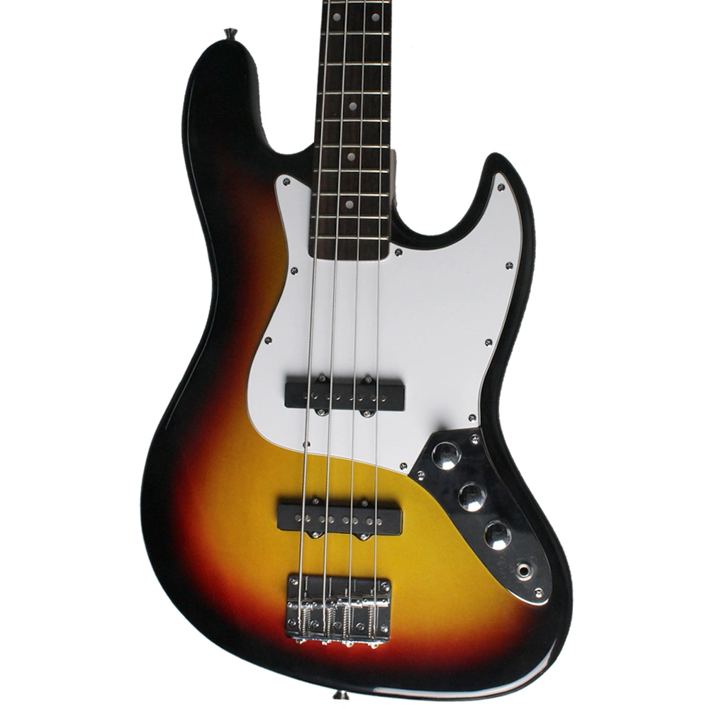 Standard Jazz Style Electric Bass Guitar with Sunburst Color