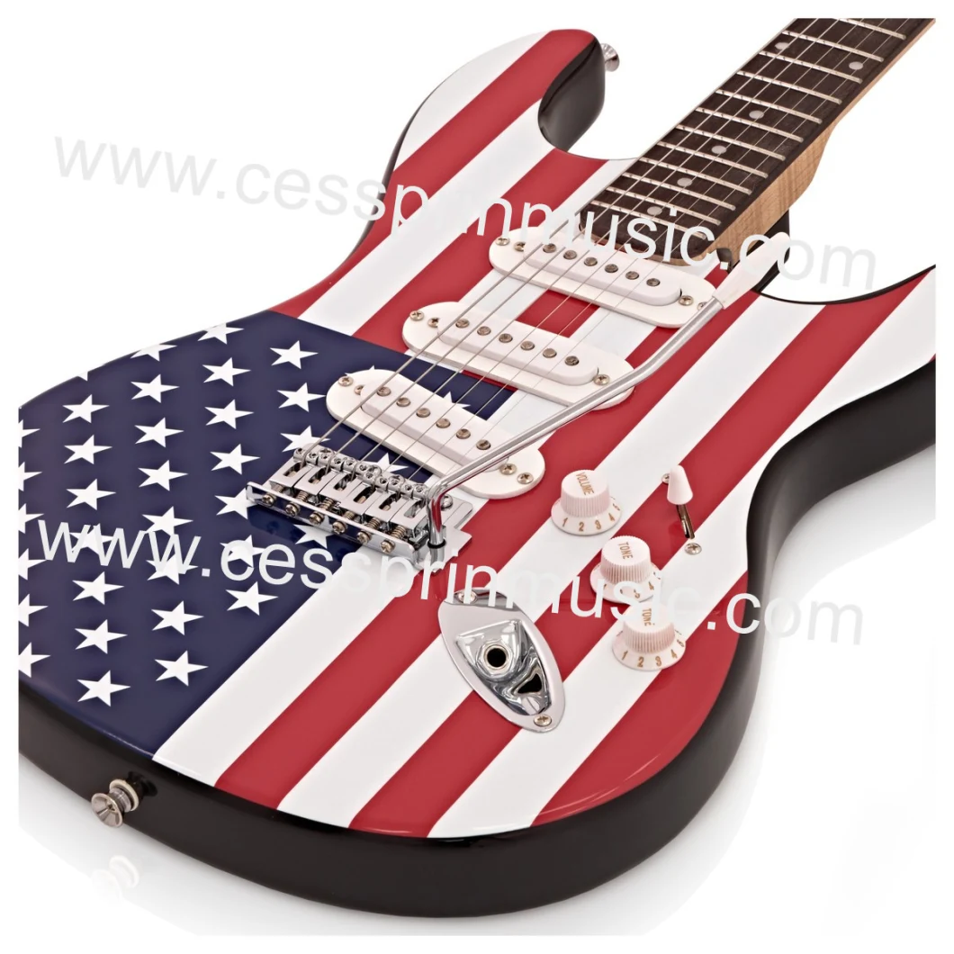 Wholesales /Stickers Electric Guitar/ Lp Guitar /Guitar Supplier/ Manufacturer/Cessprin Music (ST603) / The National Flag Guitar