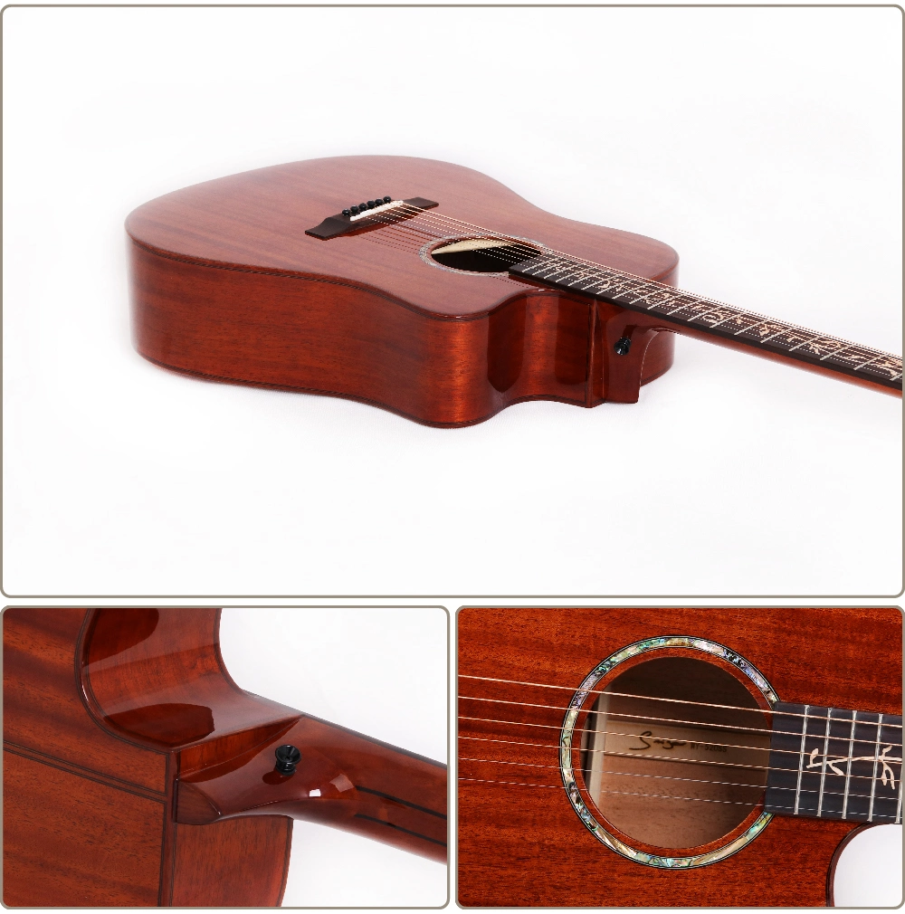 Factory Price Economic 41 Inch D45 Inlay All Solid Wood Acoustic Guitar