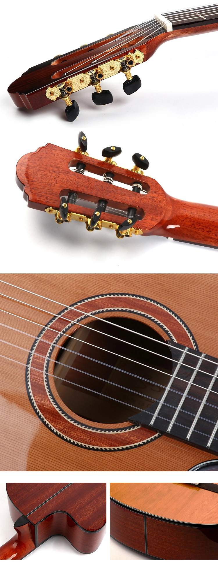 Global Musical Instruments Guitar 39 Inch Full Size Cutaway Classical Guitar