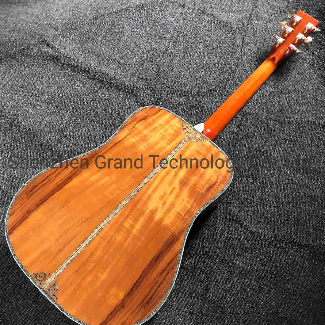 Real Abalone 41 Inch D Style Koa Wood Acoustic Guitar