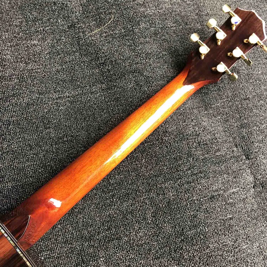 Real Abalone PS14 Koa Wood Acoustic Guitar Ebony Fingerboard Cocobolo Back Side Cutaway Koa Acoustic Guitar A11 A22 Electronic Pickup EQ