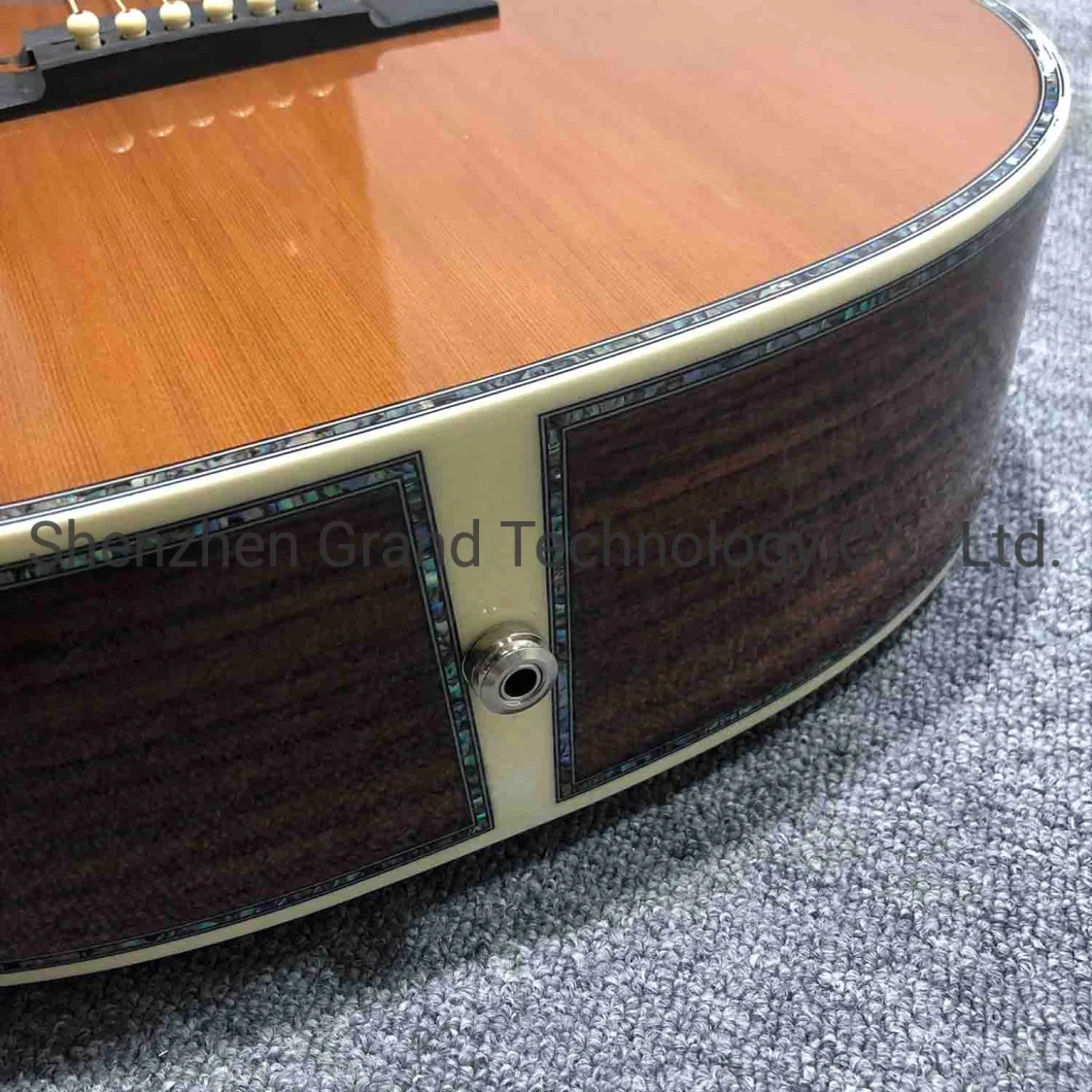 Custom Solid Cedar Top Y00045 Acoustic Guitar Red 100% All Real Abalone Acoustic Electric Guitar