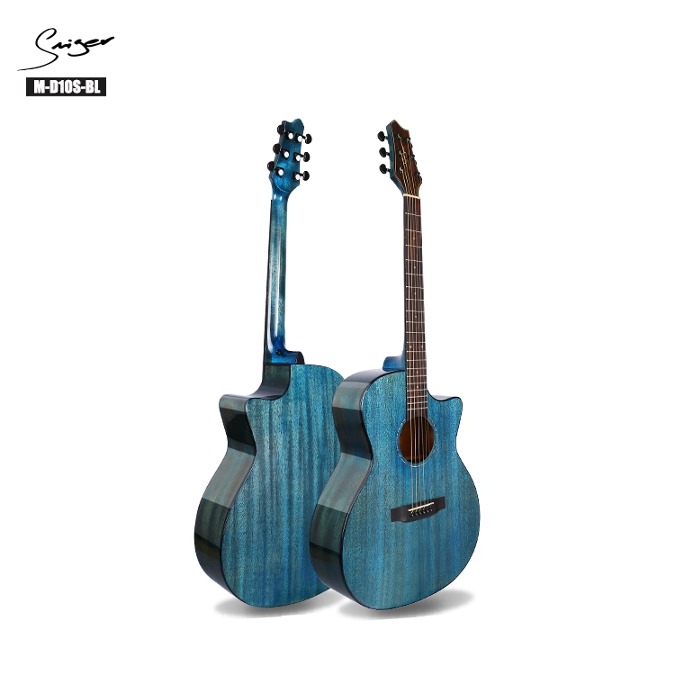 China Wholesale Musical Instruments Mahogany Cheap Solid Wood Acoustic Guitar