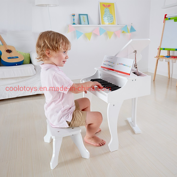 Happy Play of White Piano Wooden Toys for Children