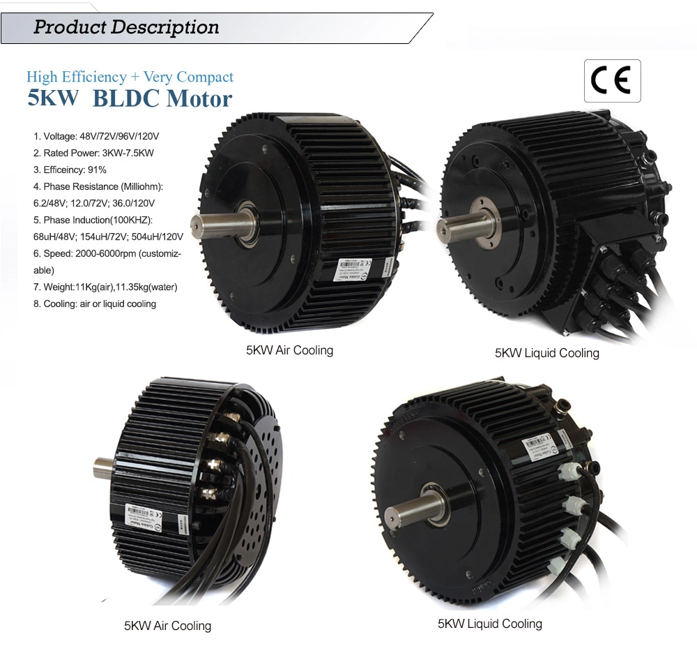 5kw Brushless DC Motor for Electric Cars, Electric Boat, Electric Motorcycle, Electric Kart