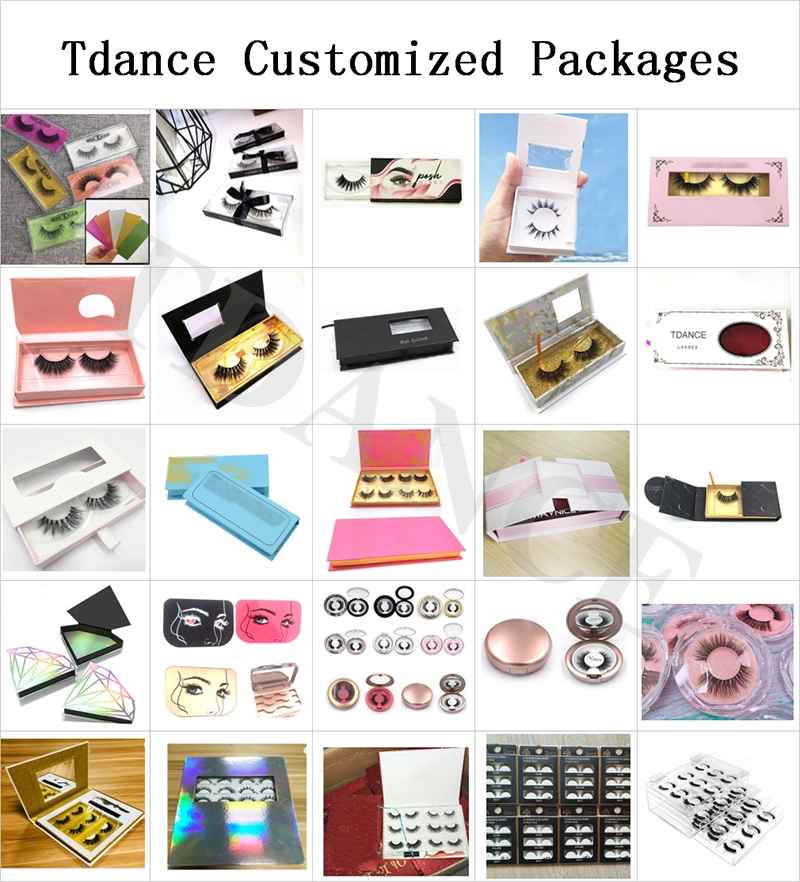 Private Label Custom Eyelash Packaging Box Korean Luxury Handmade Invisible Band Real 3D Mink Eyelash