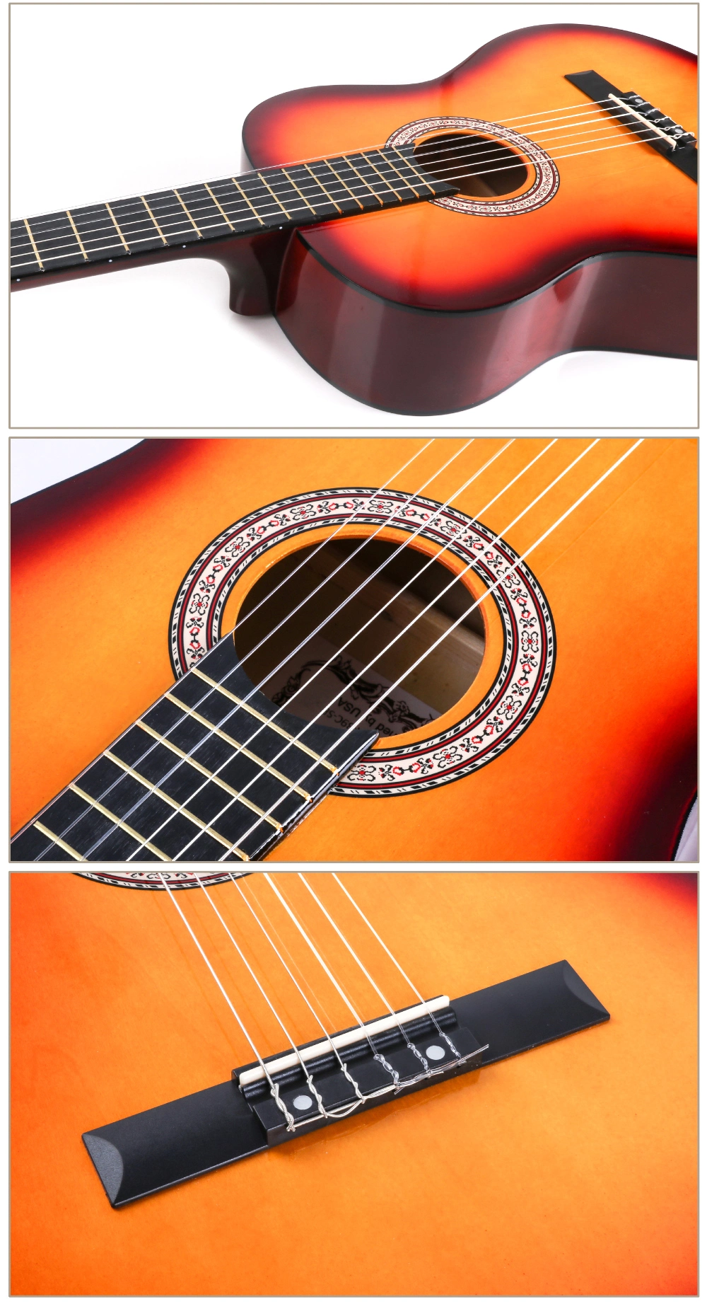 Custom 39inch Nylon Strings Electric Travel Spanish Classic Guitarra Classical Guitar