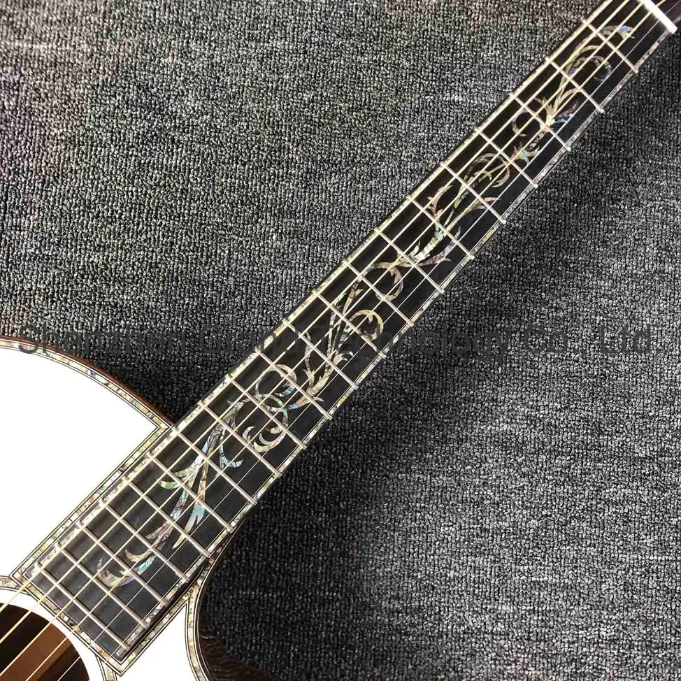 Ebony Fingerboard 41 Inch Acoustic Electric Guitar with Arm Rest Real Abalone Solid Spruce Top Cutaway Acoustic Guitar