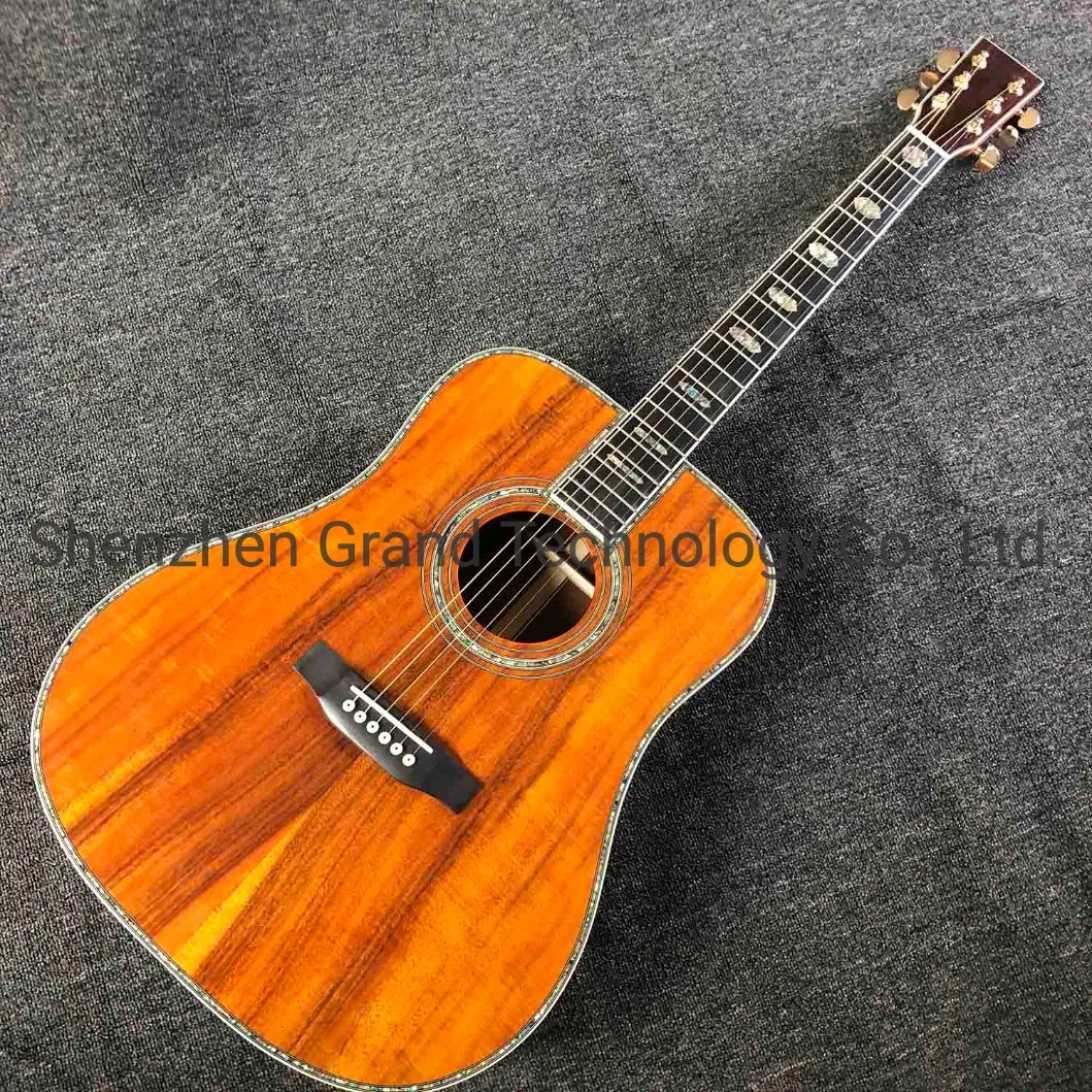 Custom Koa Wood 45c D Style Round Body Acoustic Guitar