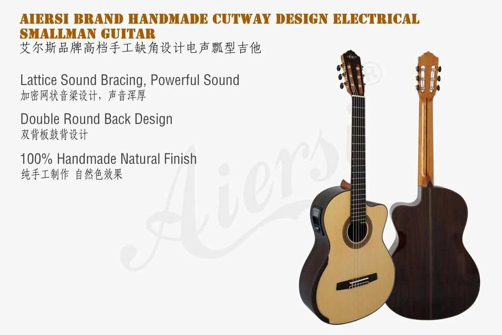 Aiersi Brand Electrical Cutway Smallman Classical Guitar (SC098SCE)