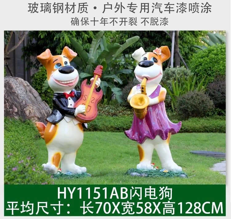 Factory Direct Selling Dogs Play Musical Instruments Polyresin Craft