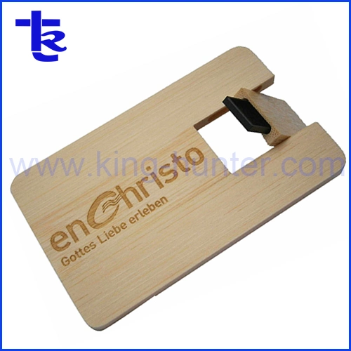Best Gift Promotion USB Business Wooden Card Pen Thumb Drive