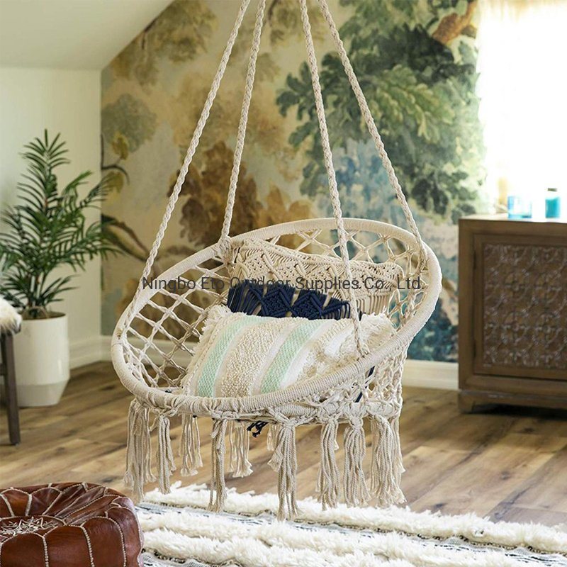 Hot Traditional Hand Woven Chinese Style Customized Nest Macrame Swing Chair Seat