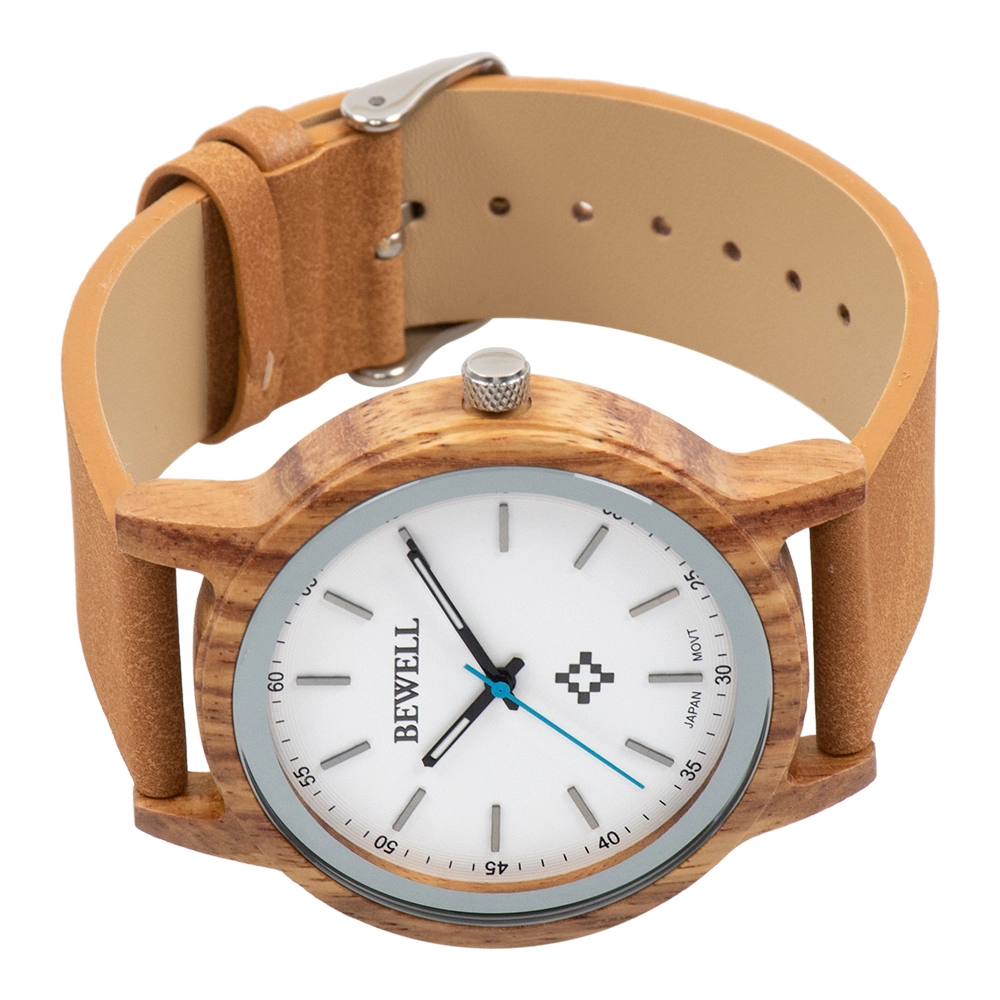Top Gift Natural Bamboo Wooden Watch Men Genuine Leather Wooden Clock Male Hour Reloj De Madera