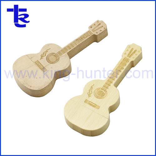 Hot Sell Musical Instruments Wooden USB Guitar Flash Disk Gifts