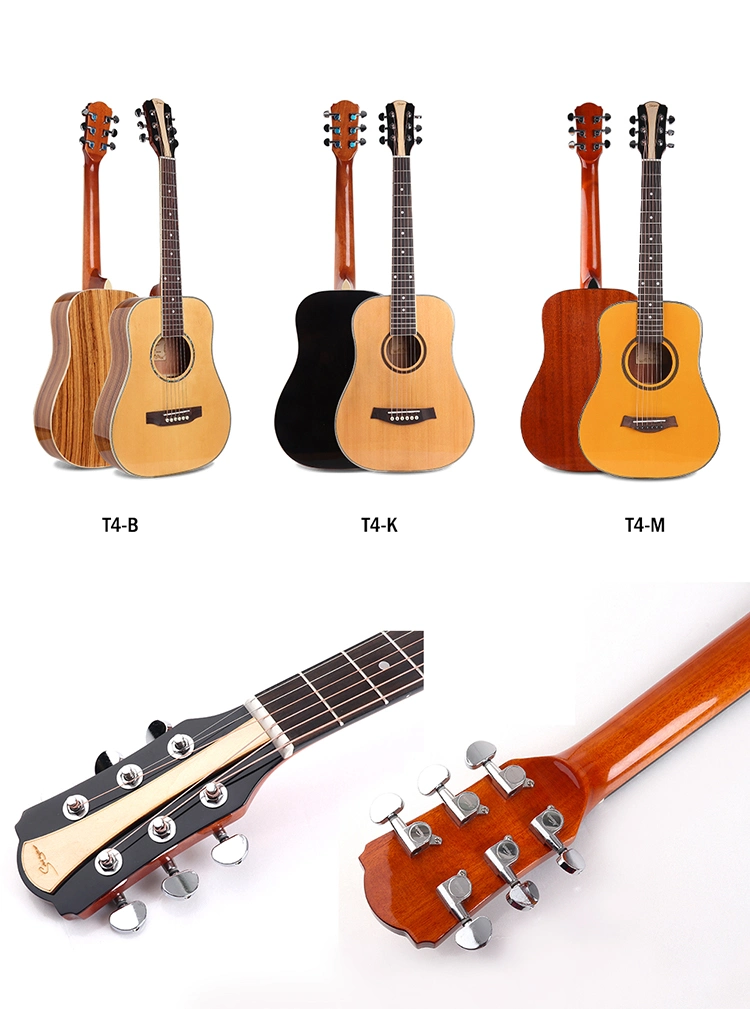 34 Inch 6 String Steel String Musical Instrument Hot Sale Travel Acoustic Guitar