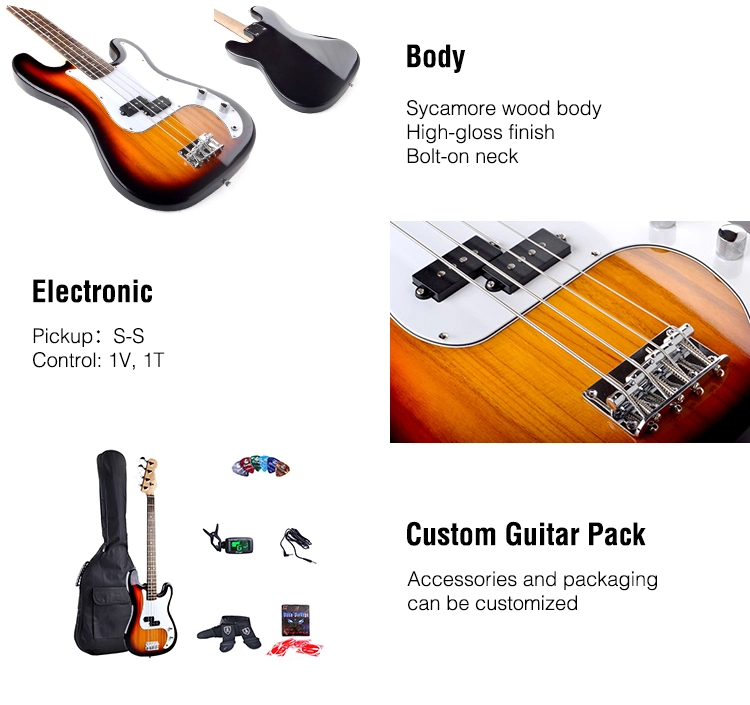 Smiger Brand Wholesale Factory Price Beginner Student Electric Bass Guitar