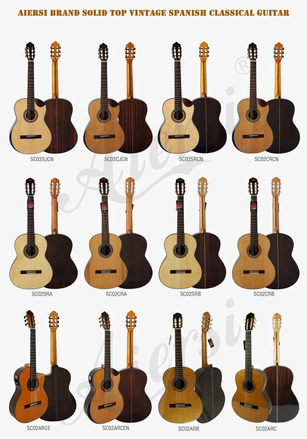 OEM Cheap Price Solid Spruce Top Vintage Classical Guitar