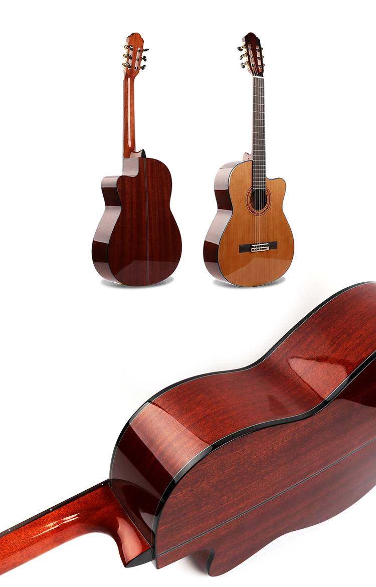 Global Musical Instruments Guitar 39 Inch Full Size Cutaway Classical Guitar
