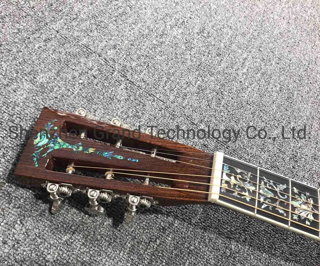 Custom Solid Cedar Top Y00045 Acoustic Guitar Red 100% All Real Abalone Acoustic Electric Guitar