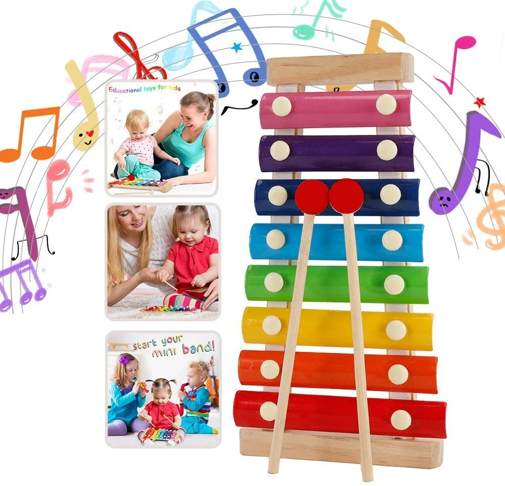 Kids Playing Preschool Education Wooden Percussion Instruments Toys Kids Early Learning Musical Instruments Sets Toys