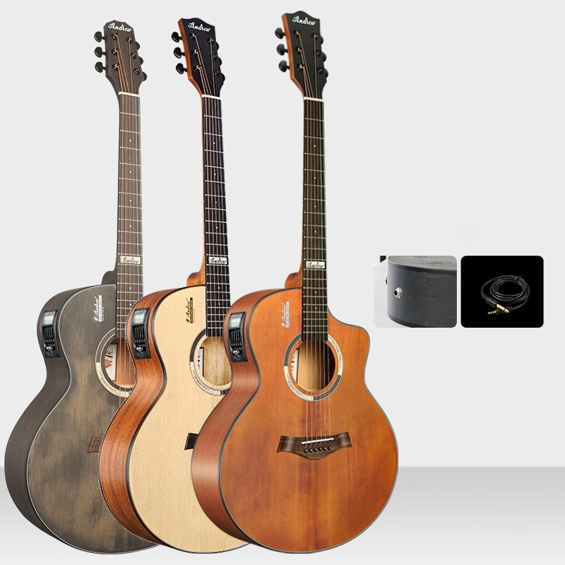 Mahogany+Rosewood+ABS Solid Acoustic Guitar with Different Color