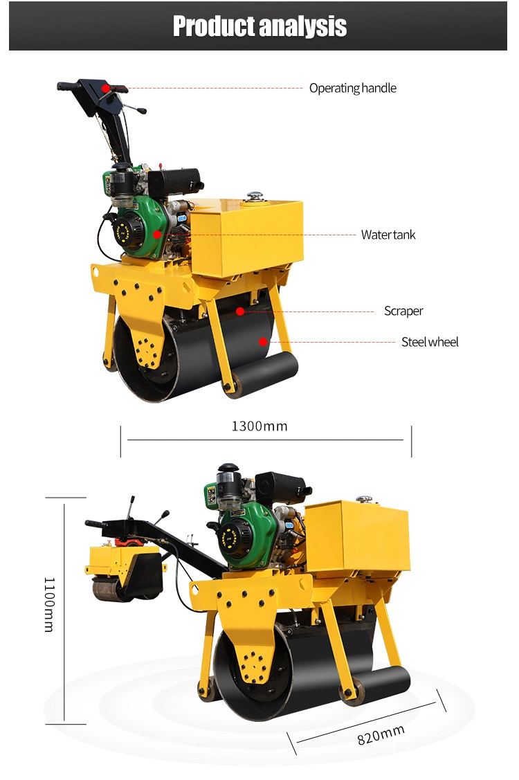 New Small Hand-Held 650kg Vibratory Single Drum Road_Roller_Price