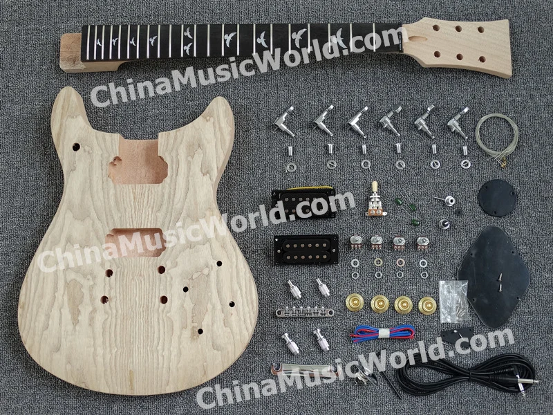 Pango Prs Style DIY Electric Guitar Kit / DIY Guitar with Ash Burl Maple (PRS-531K)