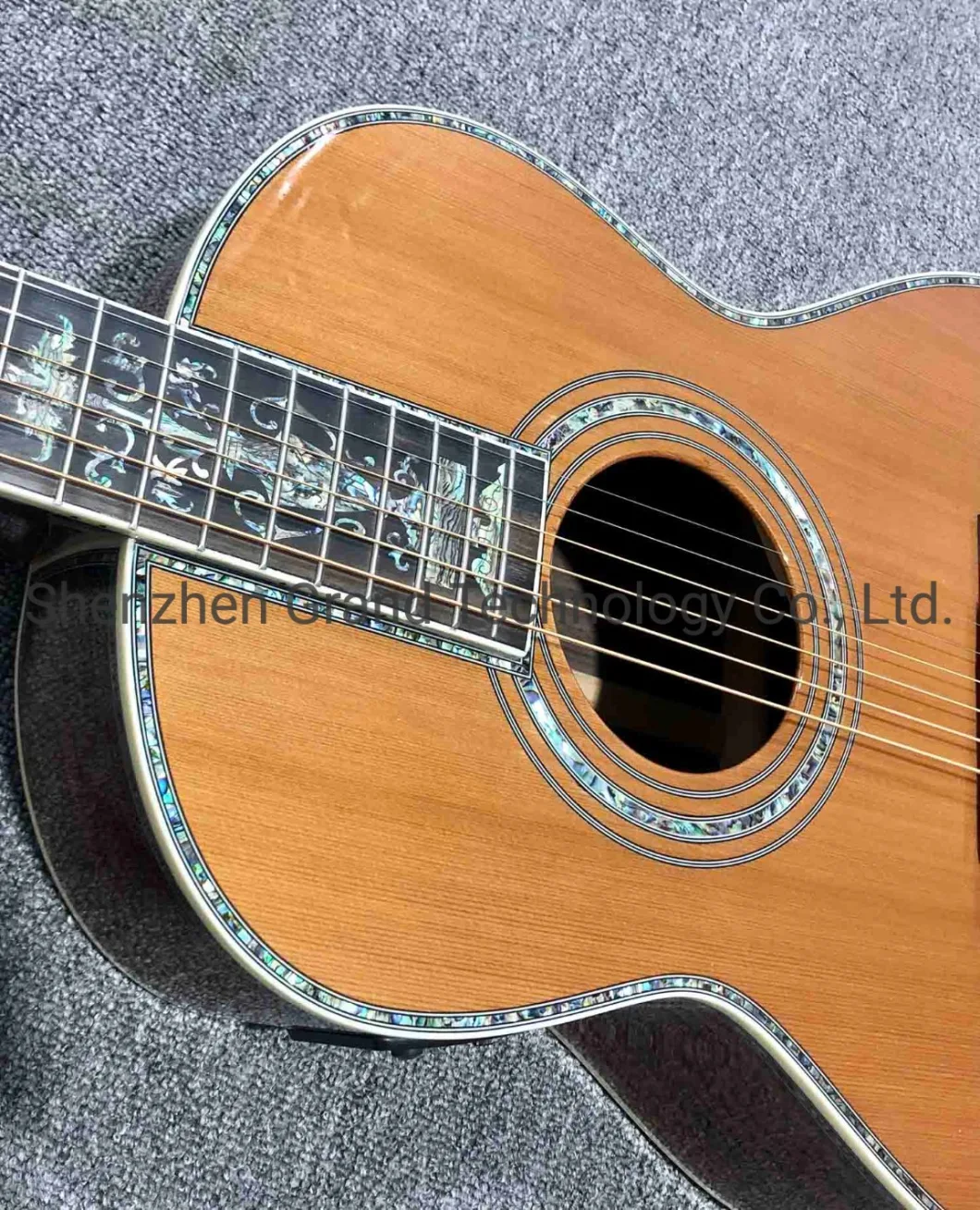 Custom Ooo45c Model Cedar Top Acoustic Guitar Ebony Fingerboard 100% All Real Abalone Acoustic Electric Guitar