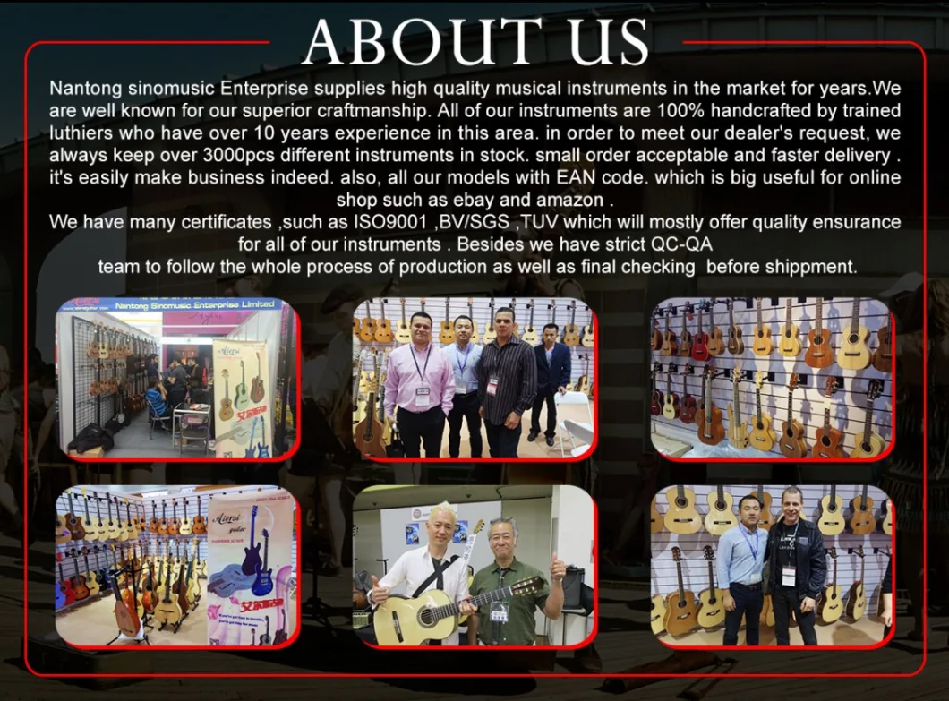 Aiersi Best Brands Handmade Electric Smallman Classic Guitar for Sale