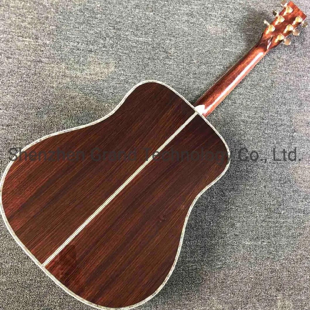 Custom Ebony Fingerboard 41 Inch Solid Spruce Top Rosewood Back Side D Style Acoustic Guitar