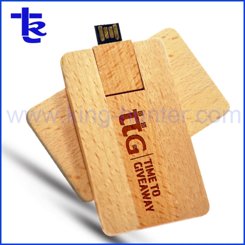 Best Gift Promotion USB Business Wooden Card Pen Thumb Drive
